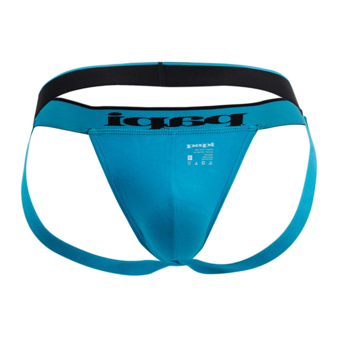 Papi 3-Pack Cotton Stretch Jockstrap - Black-Cobalt-Blue