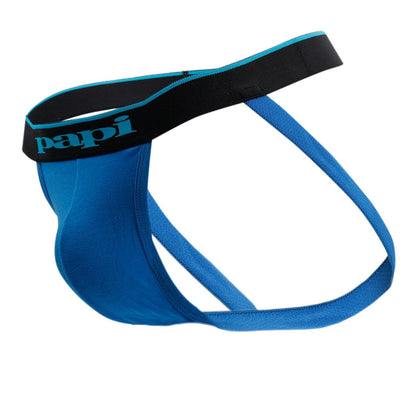 Papi 3-Pack Cotton Stretch Jockstrap - Black-Cobalt-Blue