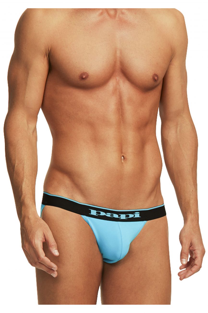 Papi 3-Pack Cotton Stretch Jockstrap - Black-Cobalt-Blue