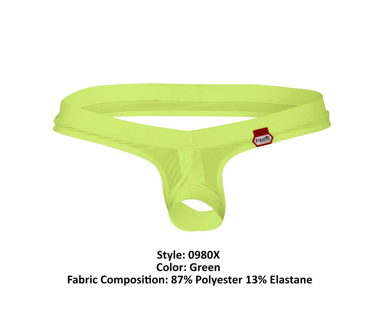 Pikante Men's Underwear PIK 0980X Angola Ball Lifter C-Ring Color Green