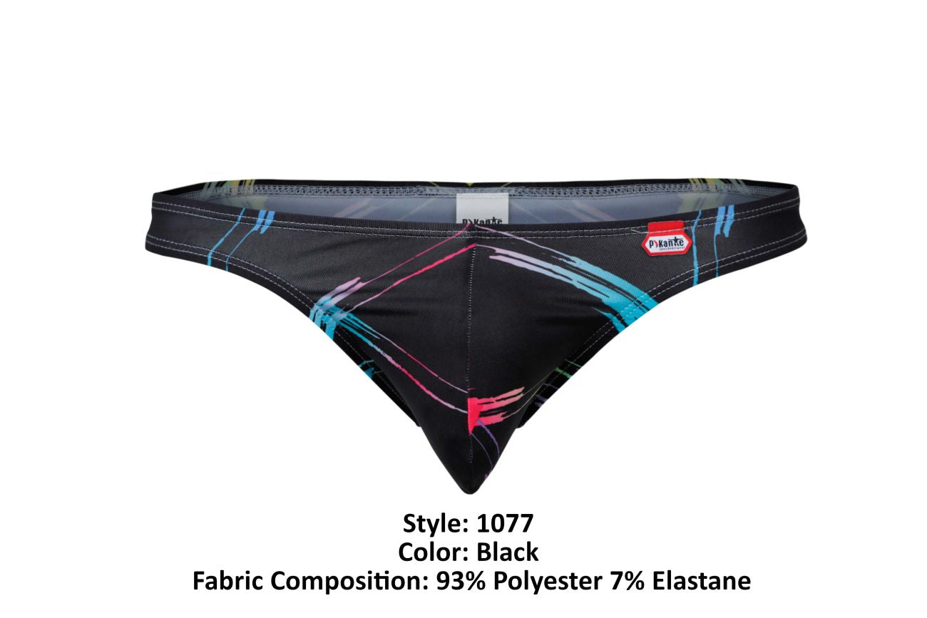Pikante Men's Underwear PIK 1077 Nucleus Thongs Color Black