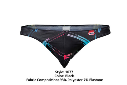 Pikante Men's Underwear PIK 1077 Nucleus Thongs Color Black