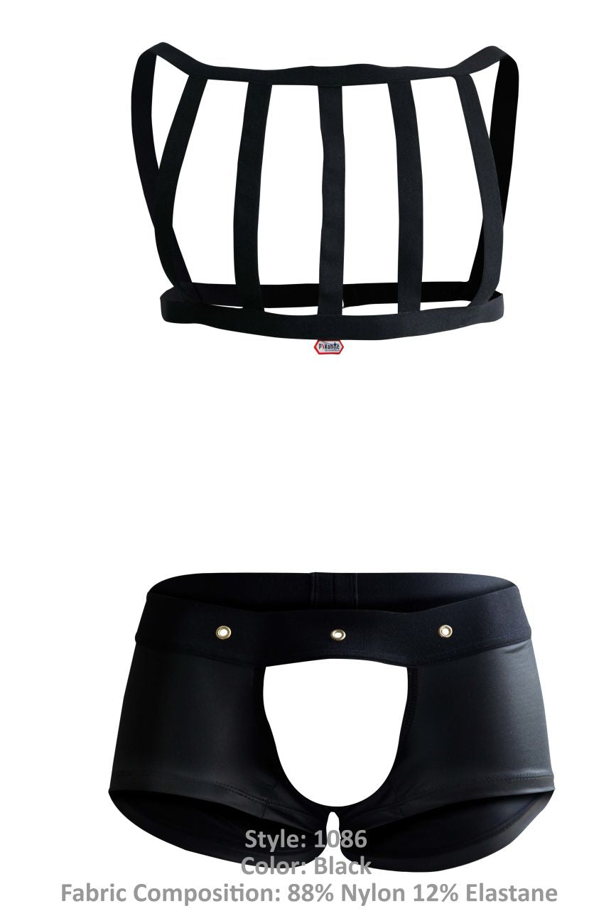 Pikante Men's Underwear PIK 1086 Hard Harness Jockstrap Color Black