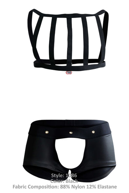 Pikante Men's Underwear PIK 1086 Hard Harness Jockstrap Color Black