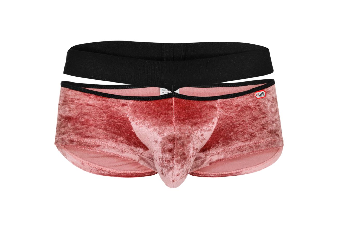 Pikante Men's Underwear PIK 1096 Clandestine Velvet Trunks Color Pink