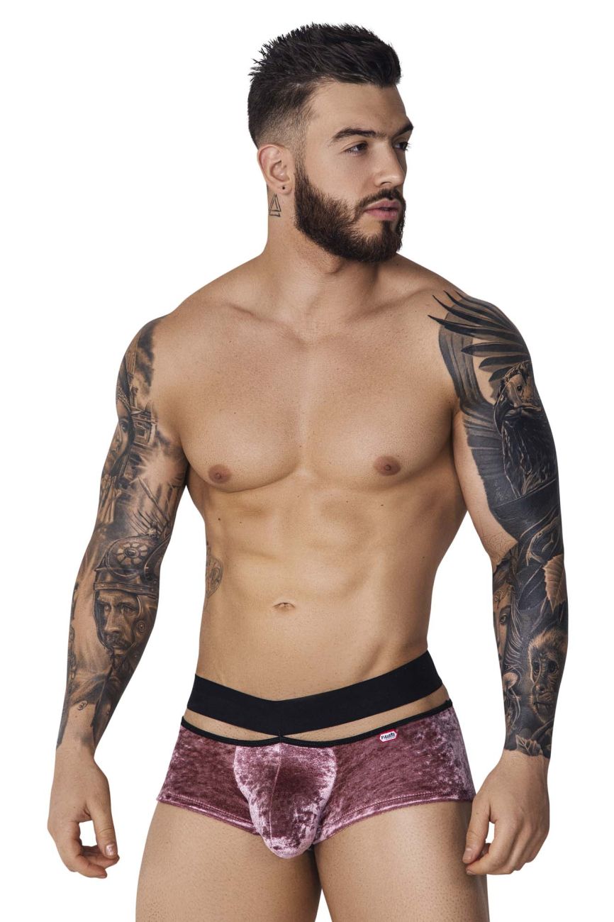 Pikante Men's Underwear PIK 1096 Clandestine Velvet Trunks Color Pink