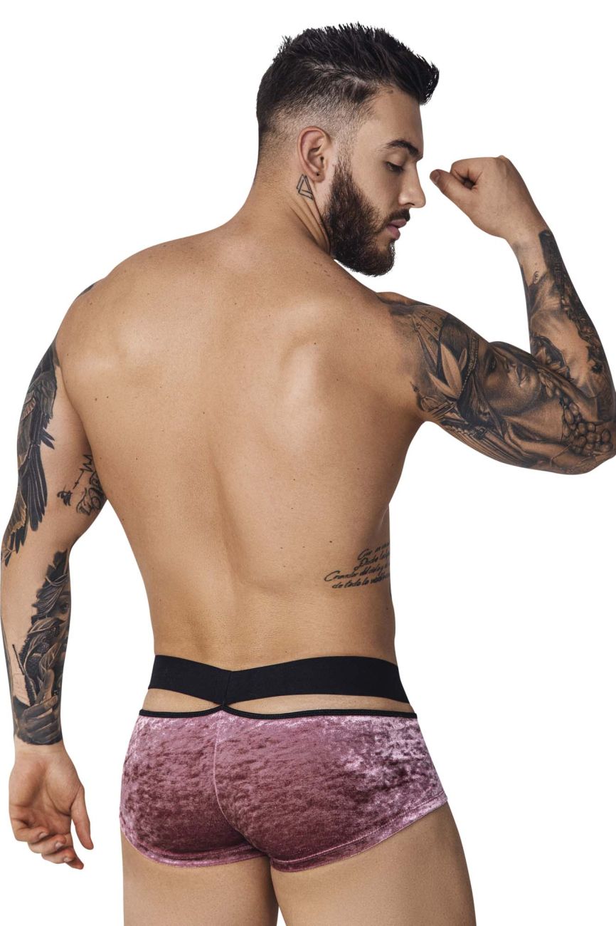 Pikante Men's Underwear PIK 1096 Clandestine Velvet Trunks Color Pink