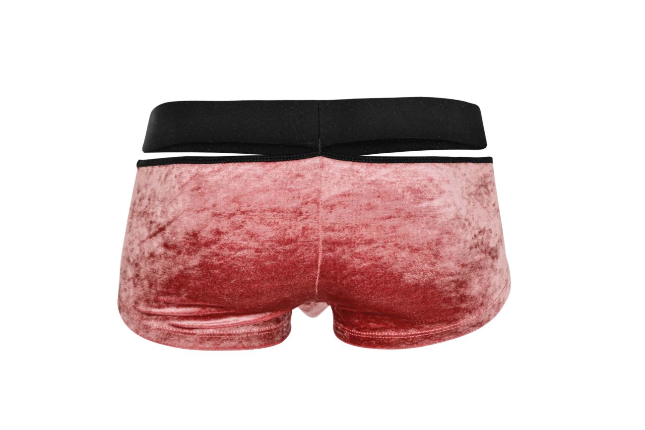 Pikante Men's Underwear PIK 1096 Clandestine Velvet Trunks Color Pink