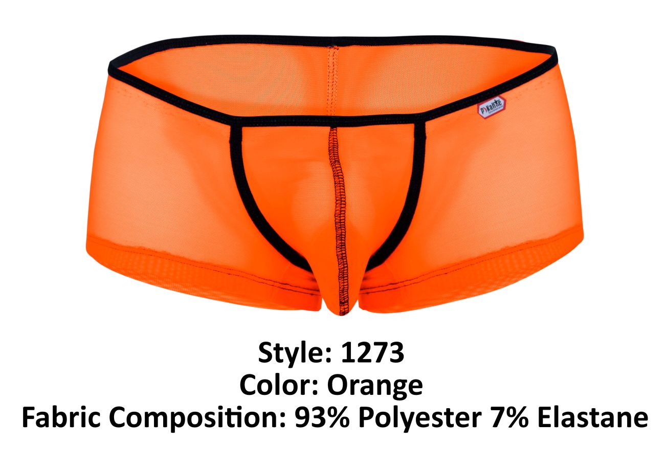 Pikante Men's Underwear PIK 1273 Sonar Trunks Color Orange
