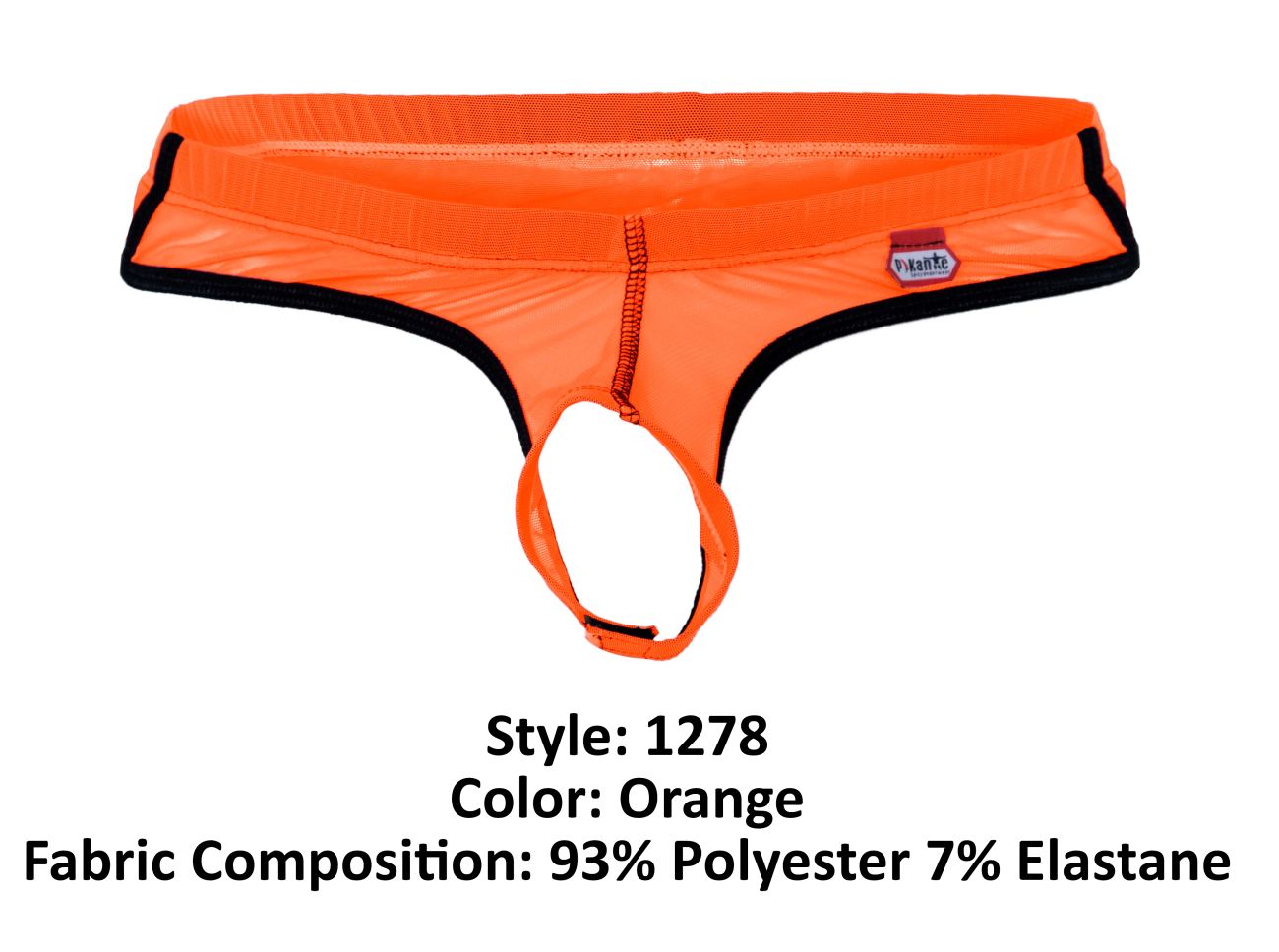 Pikante Men's Underwear PIK 1278 Sonar Ball Lifter Color Orange