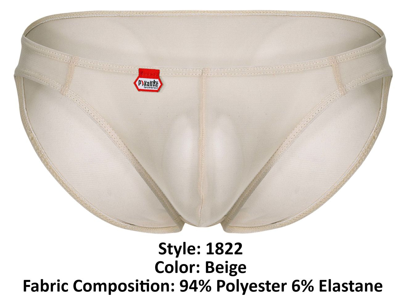 Pikante Men's Underwear PIK 1822 Luxury Briefs Color Beige Mesh