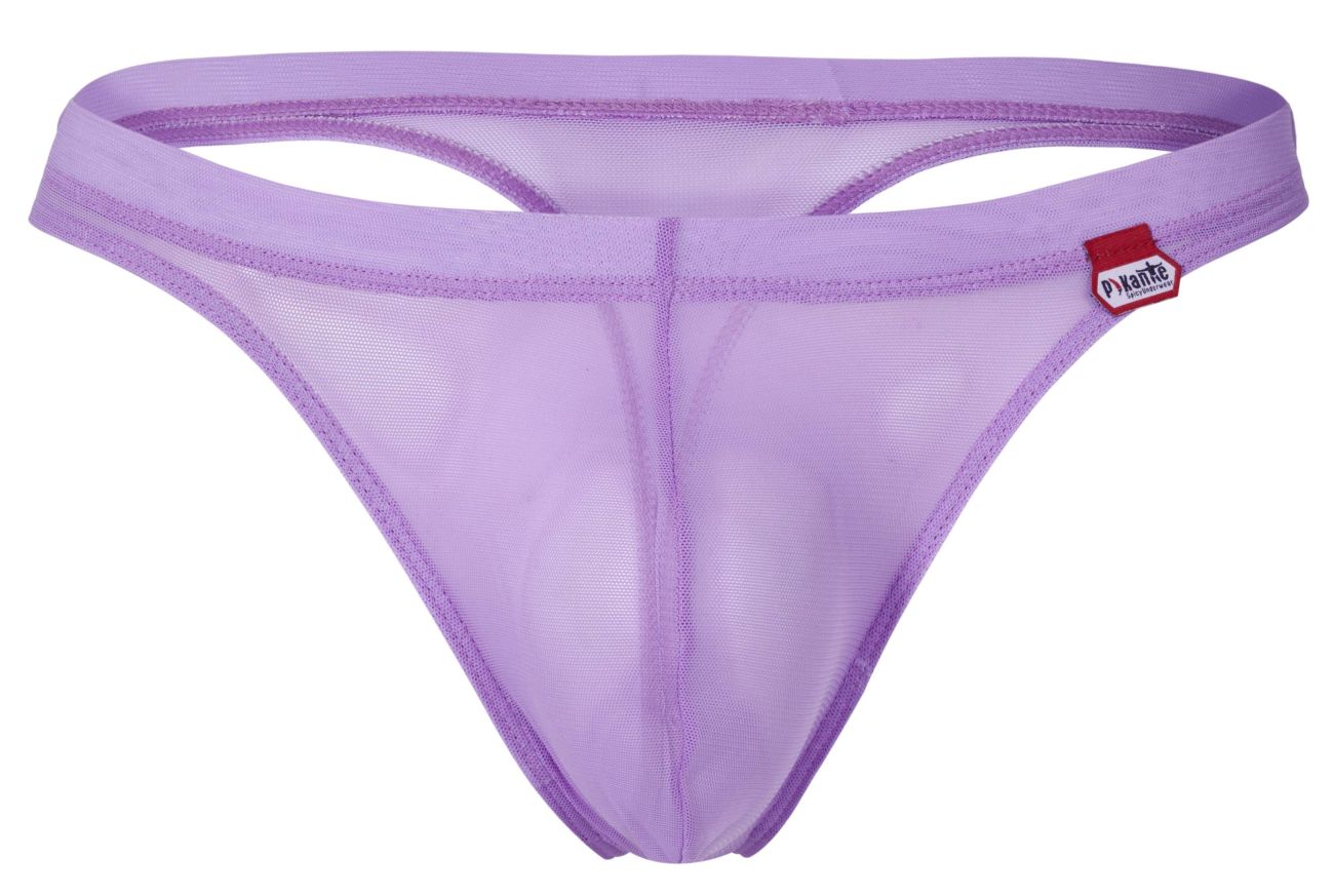 Pikante Men's Underwear PIK 1823 Luxury Thongs Color Lilac Mesh
