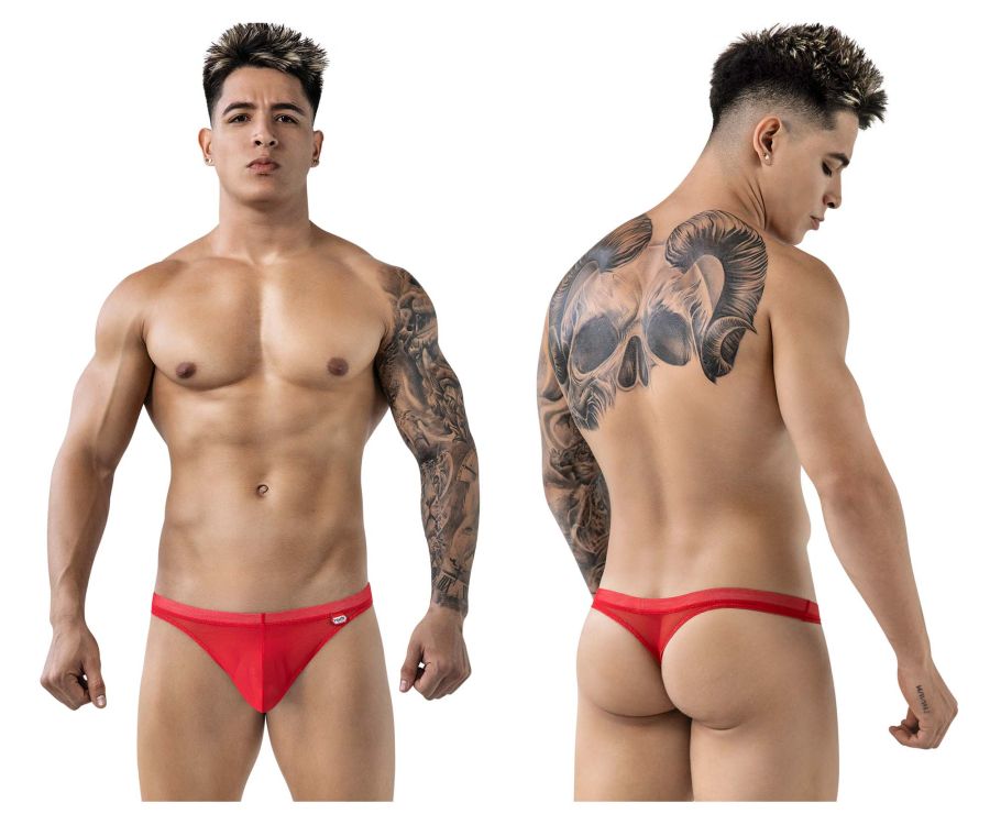 Luxury Red Mesh Thong - view 1