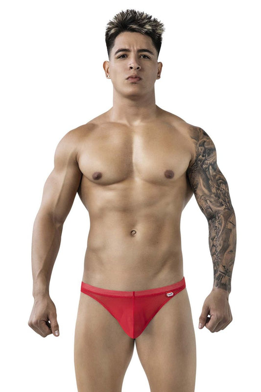 Pikante Men's Underwear PIK 1823 Luxury Thongs Color Red Mesh