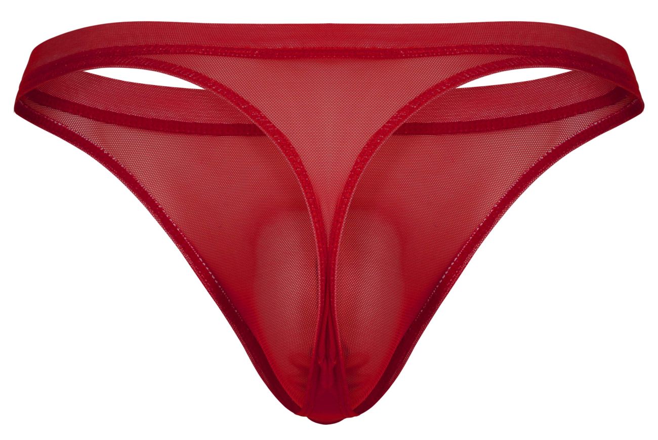 Pikante Men's Underwear PIK 1823 Luxury Thongs Color Red Mesh