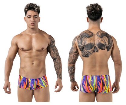 Pikante Men's Underwear PIK 1828 Abstract Trunks Color Purple