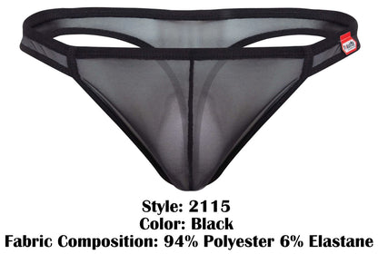 Pikante Men's Underwear PIK 2115 Amusing Thongs Color Black