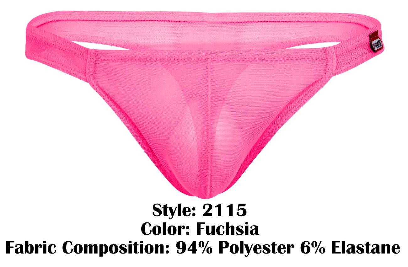 Pikante Men's Underwear PIK 2115 Amusing Thongs Color Fuchsia Mesh