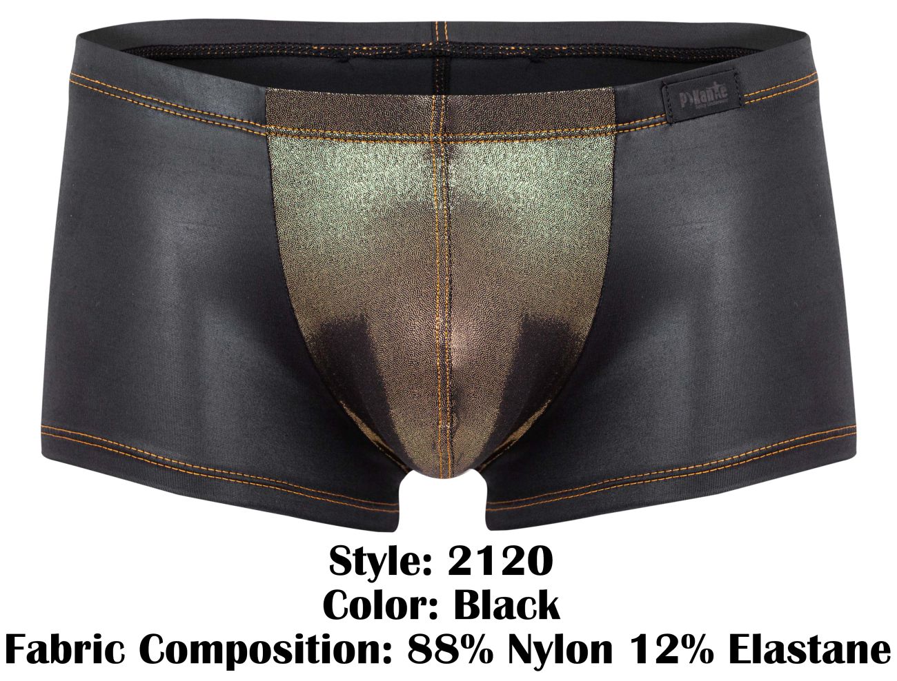 Pikante Men's Underwear PIK 2120 Gold Cup Trunks Color Black