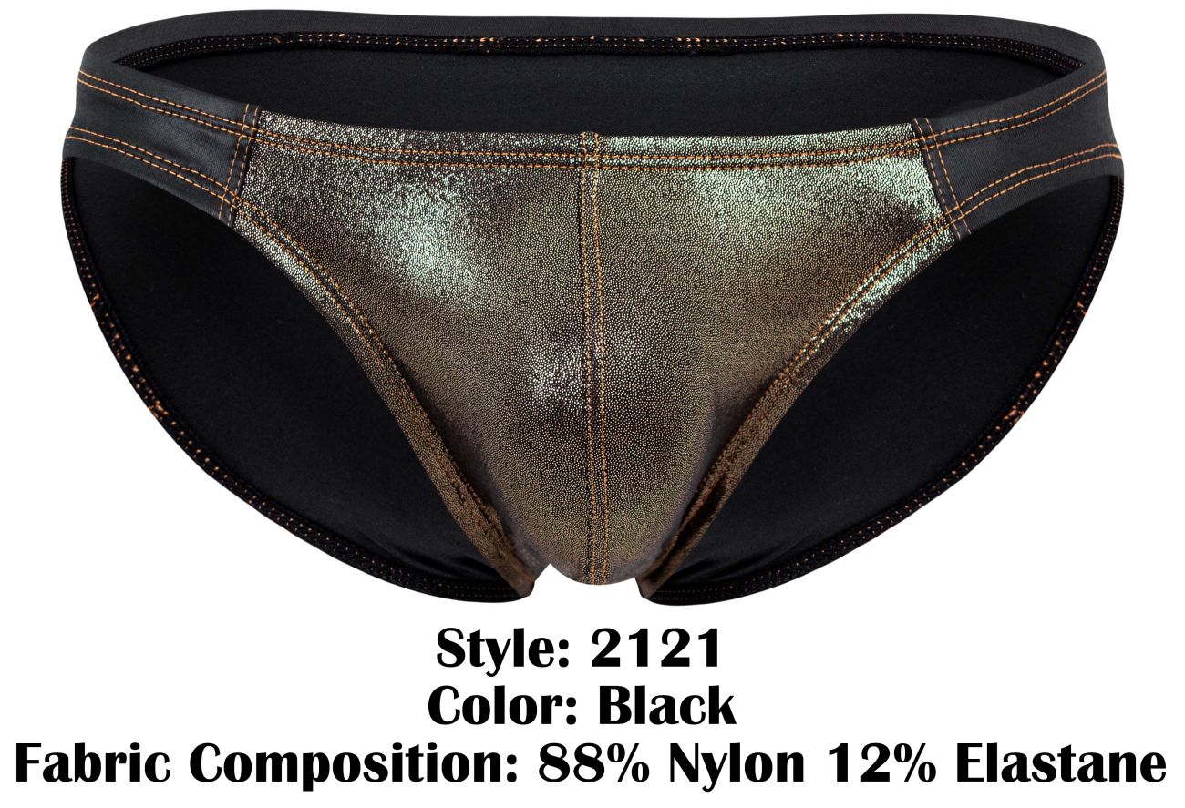 Pikante Men's Underwear PIK 2121 Gold Cup Briefs Color Black