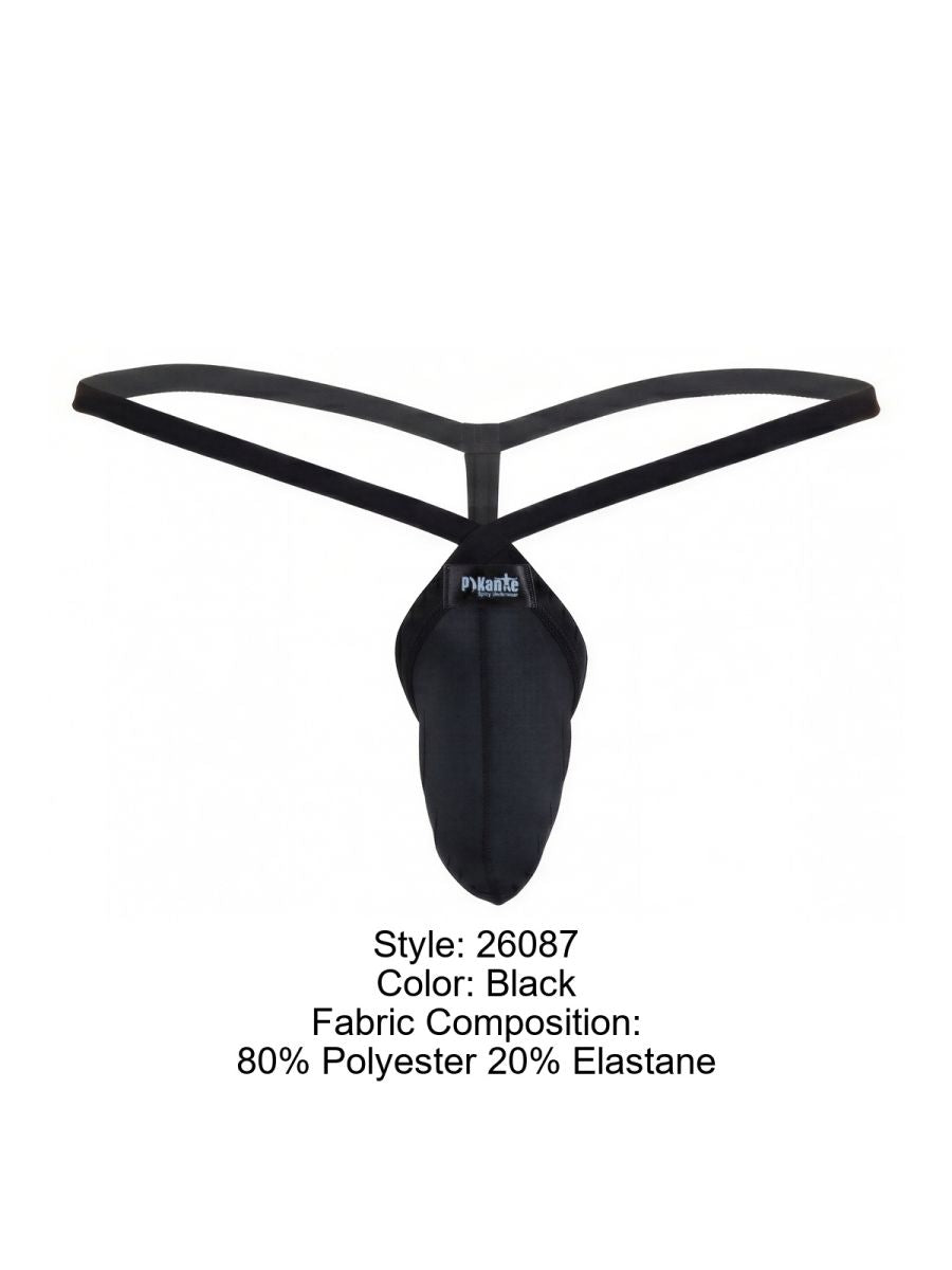 Pikante Men's Underwear 26087 Sleek Minimalist G-String Color Black