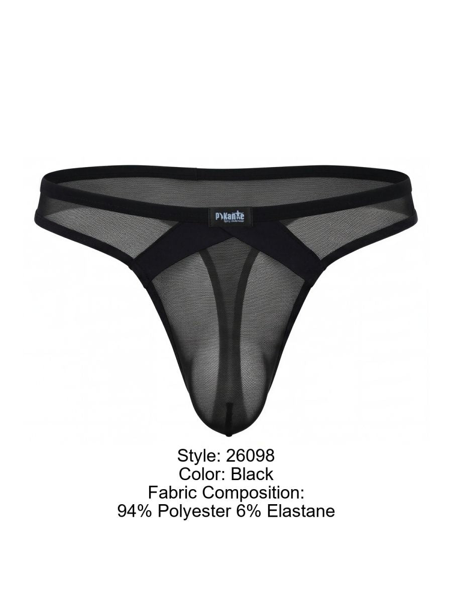 Pikante Men's Underwear PIK 26098 Sobek Thongs Color Black