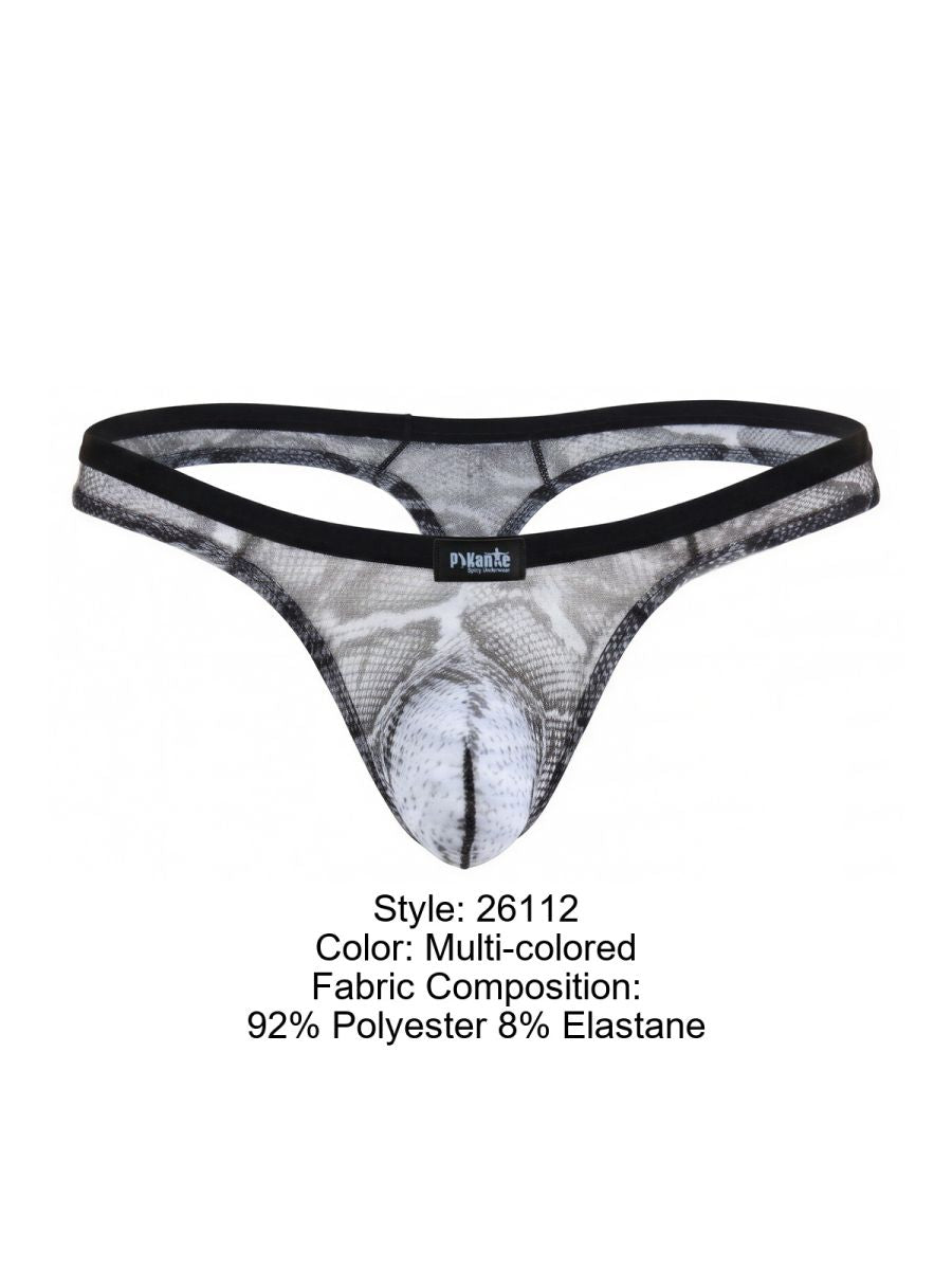 Pikante Men's Underwear PIK 26112 Piton Thongs Color Multi-colored