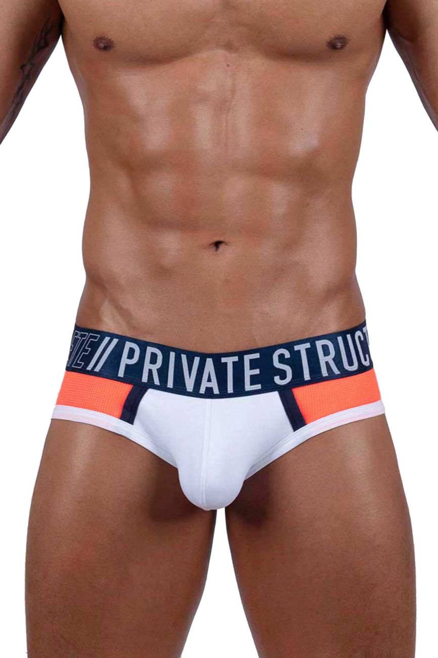 Private Structure Men's Underwear BAUT4388 Athlete Mini Briefs Color White League