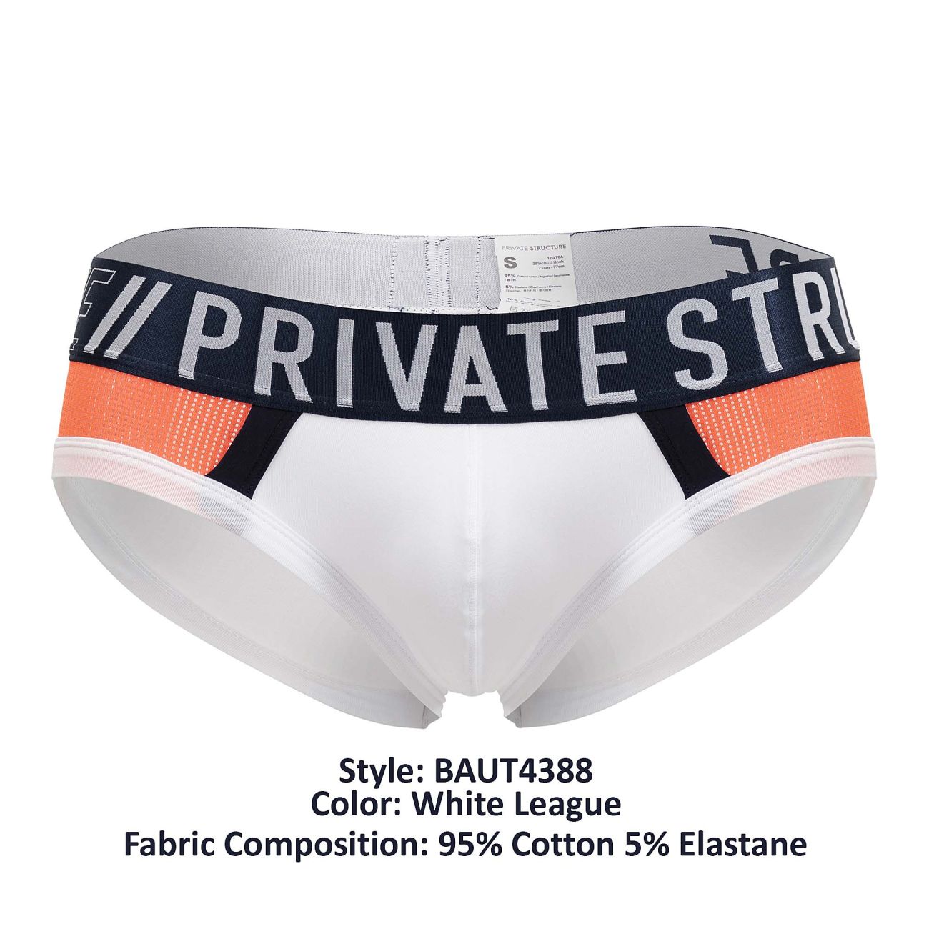 Private Structure Men's Underwear BAUT4388 Athlete Mini Briefs Color White League