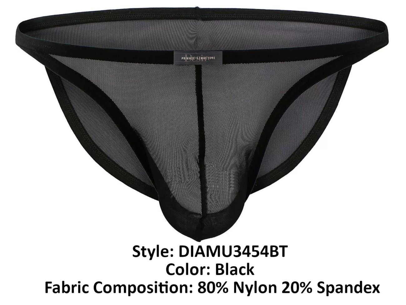 Private Structure Men's Underwear DIAMU3454BT Desire Intima Low Rise Bikini Color Black