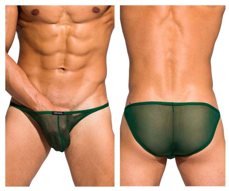 Private Structure Men's Underwear DIAMU3454BT Desire Intima Low Rise Bikini Color Green
