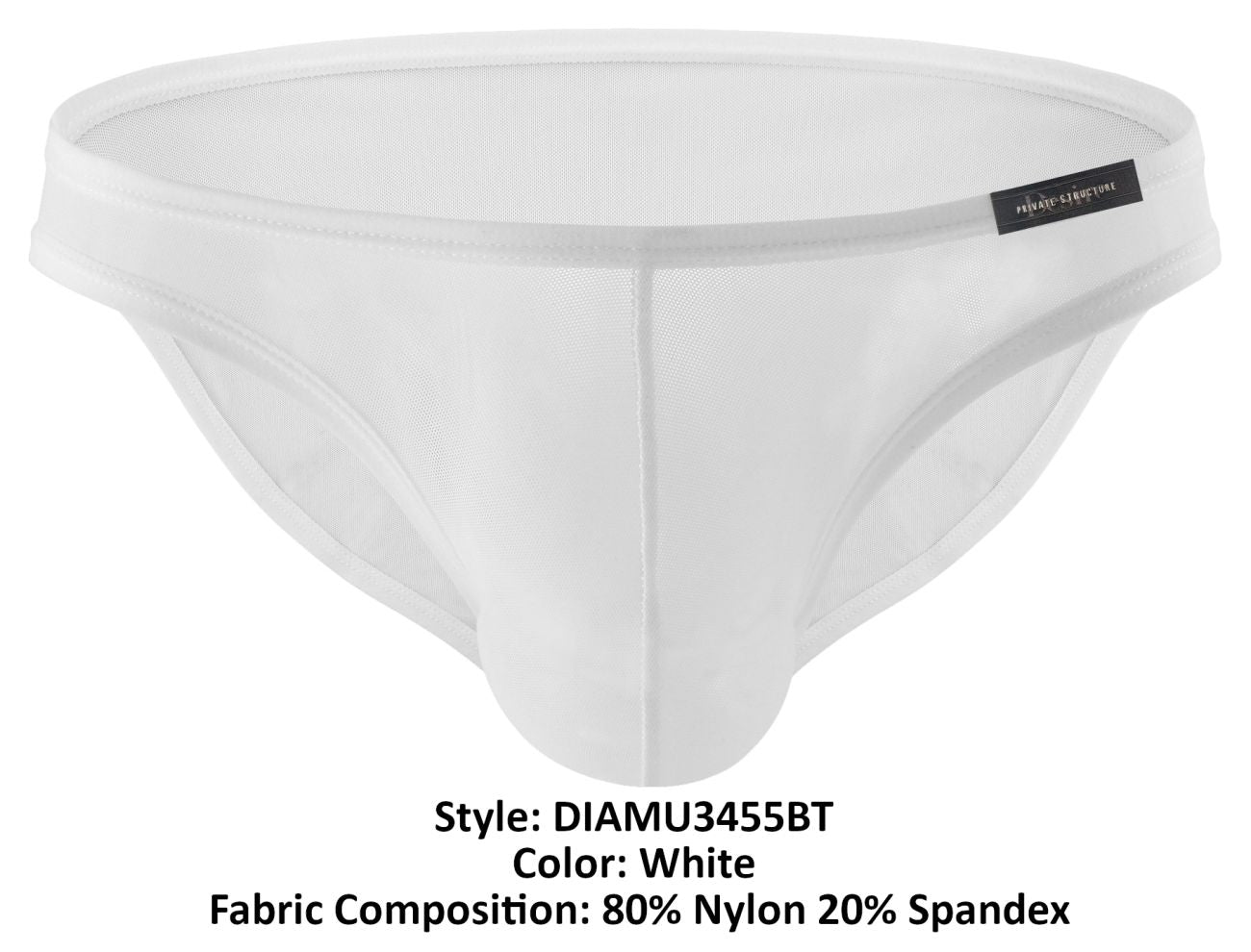 Private Structure Men's Underwear DIAMU3455BT Desire Intima Low Rise Bikini Color White