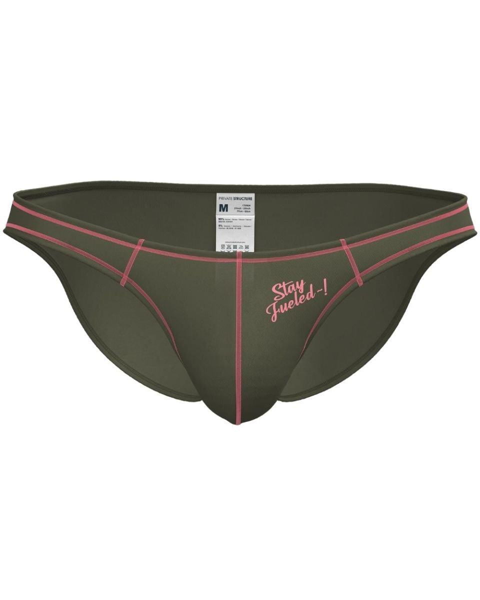 Private Structure Men's Underwear EPUS4563 Prime Eutopia Bikini Brief Color Olive