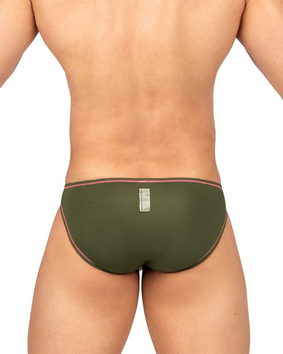 Private Structure Men's Underwear EPUS4563 Prime Eutopia Bikini Brief Color Olive