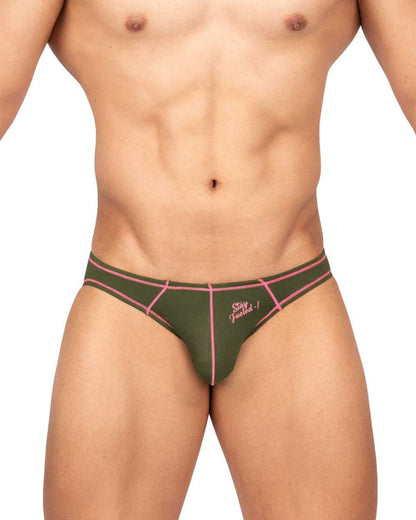 Private Structure Men's Underwear EPUS4563 Prime Eutopia Bikini Brief Color Olive