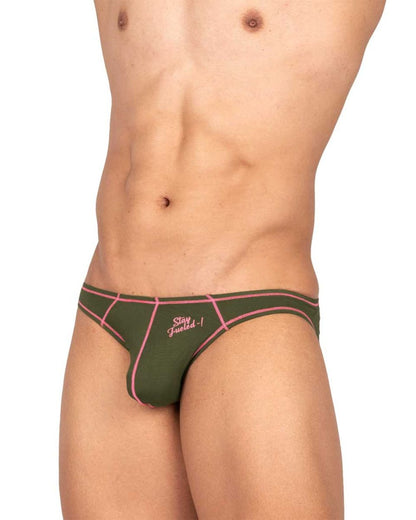 Private Structure Men's Underwear EPUS4563 Prime Eutopia Bikini Brief Color Olive