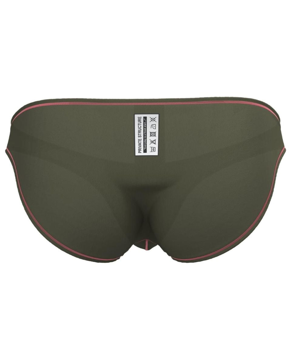 Private Structure Men's Underwear EPUS4563 Prime Eutopia Bikini Brief Color Olive