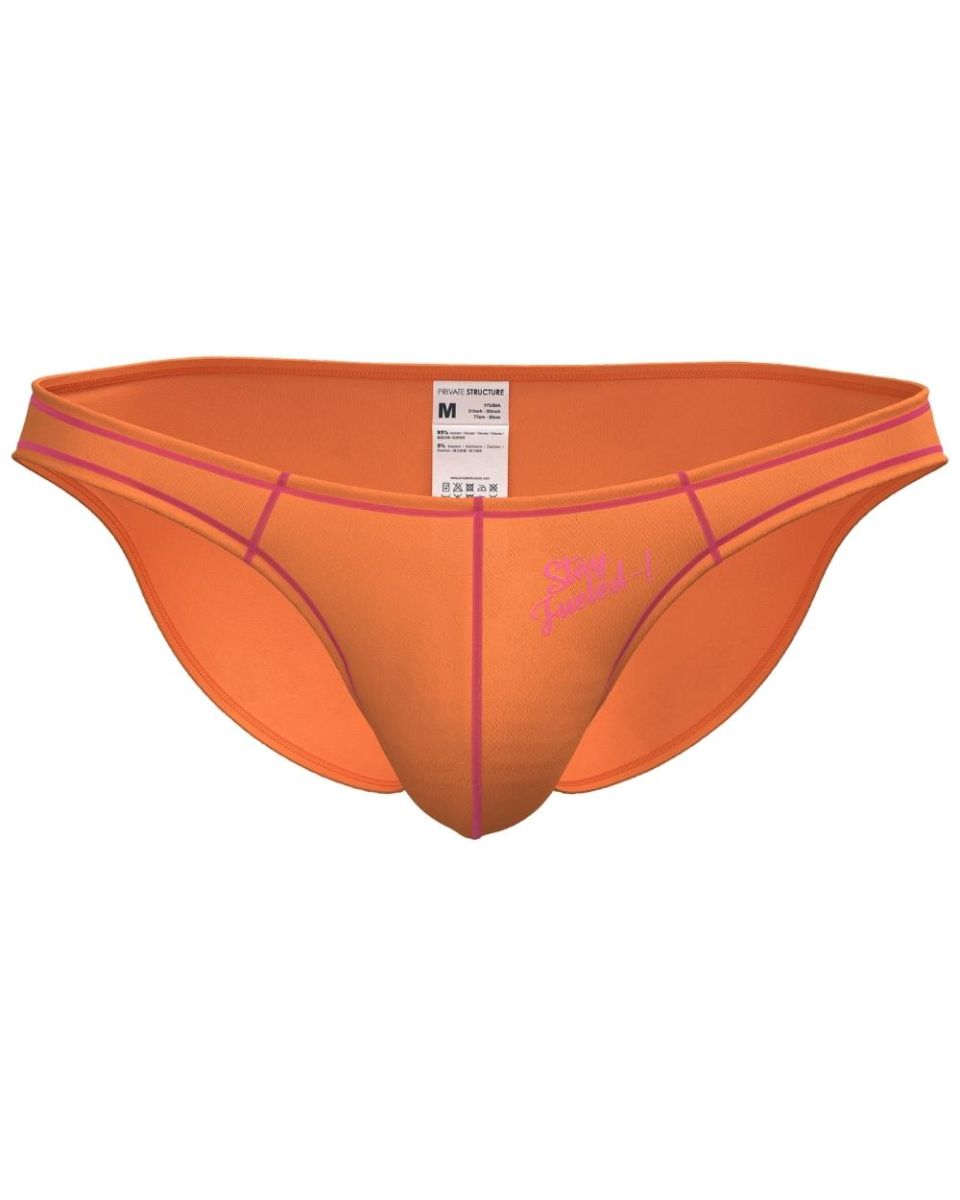 Private Structure Men's Underwear EPUS4563 Prime Eutopia Bikini Brief Color Tangarine