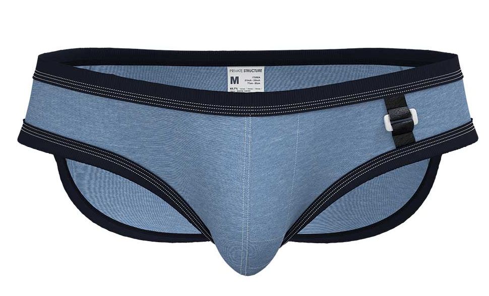 Private Structure Men's Underwear LCUT4358 Barn Boy Low Rise Mini Brief Color Denim