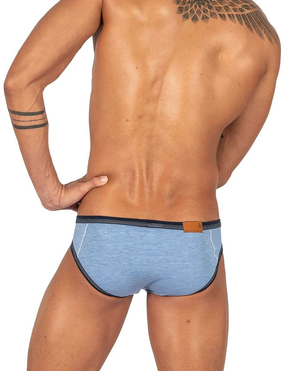 Private Structure Men's Underwear LCUT4358 Barn Boy Low Rise Mini Brief Color Denim