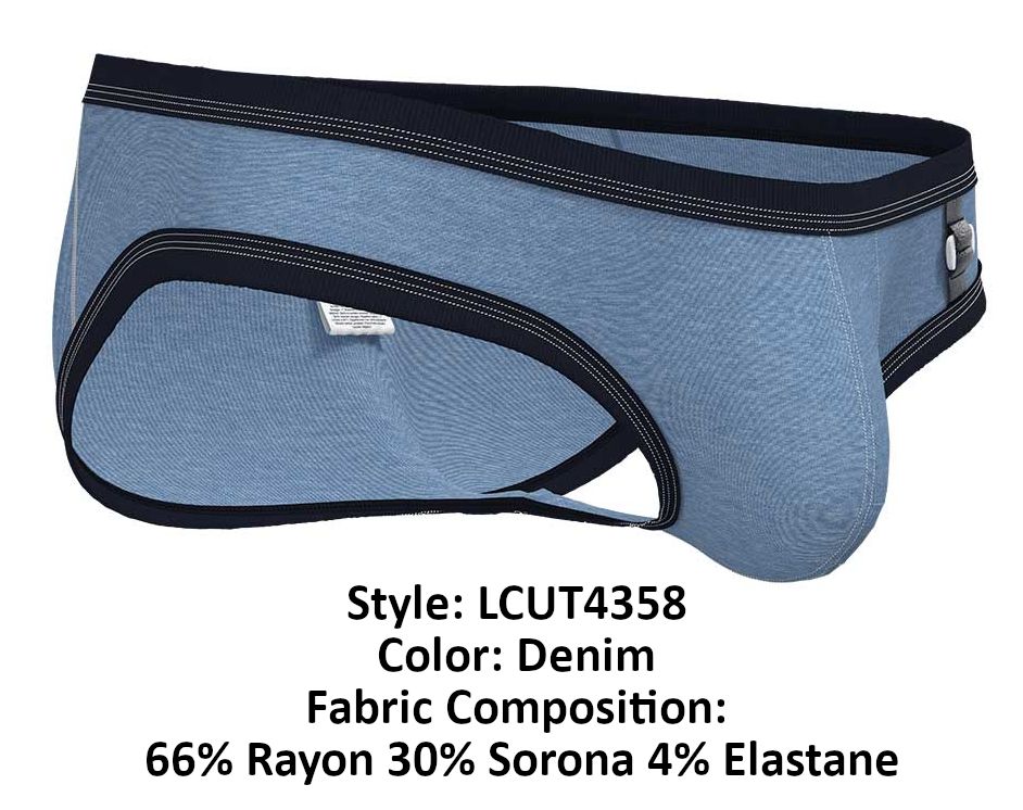 Private Structure Men's Underwear LCUT4358 Barn Boy Low Rise Mini Brief Color Denim
