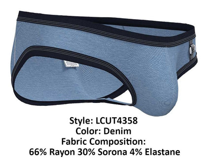 Private Structure Men's Underwear LCUT4358 Barn Boy Low Rise Mini Brief Color Denim