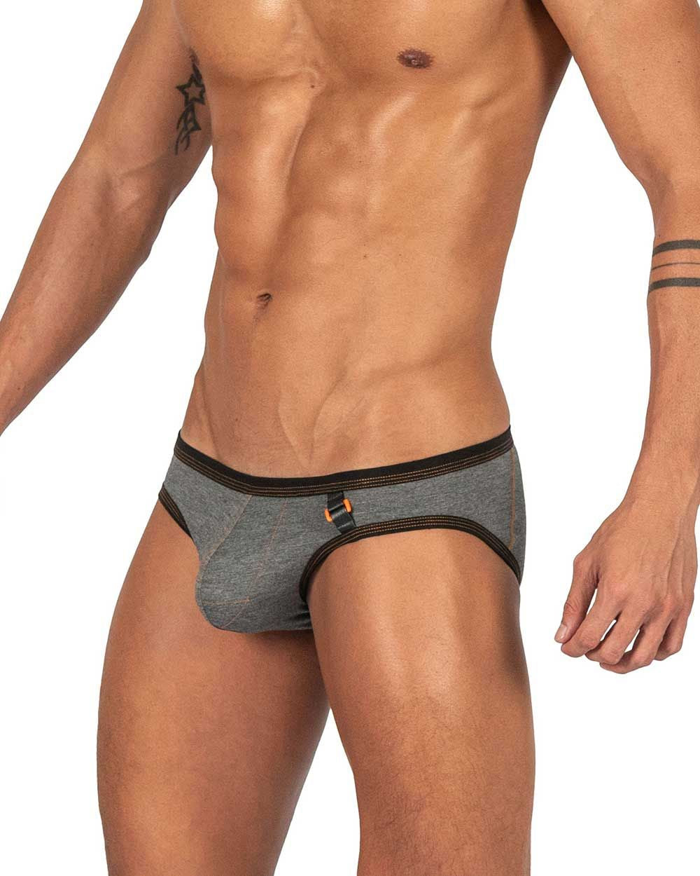 Private Structure Men's Underwear LCUT4358 Barn Boy Low Rise Mini Brief Color Stone Gray