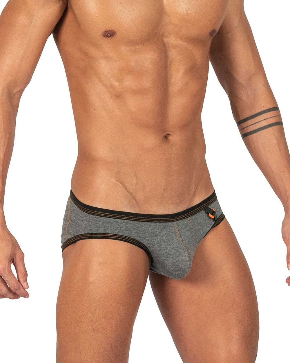 Private Structure Men's Underwear LCUT4358 Barn Boy Low Rise Mini Brief Color Stone Gray