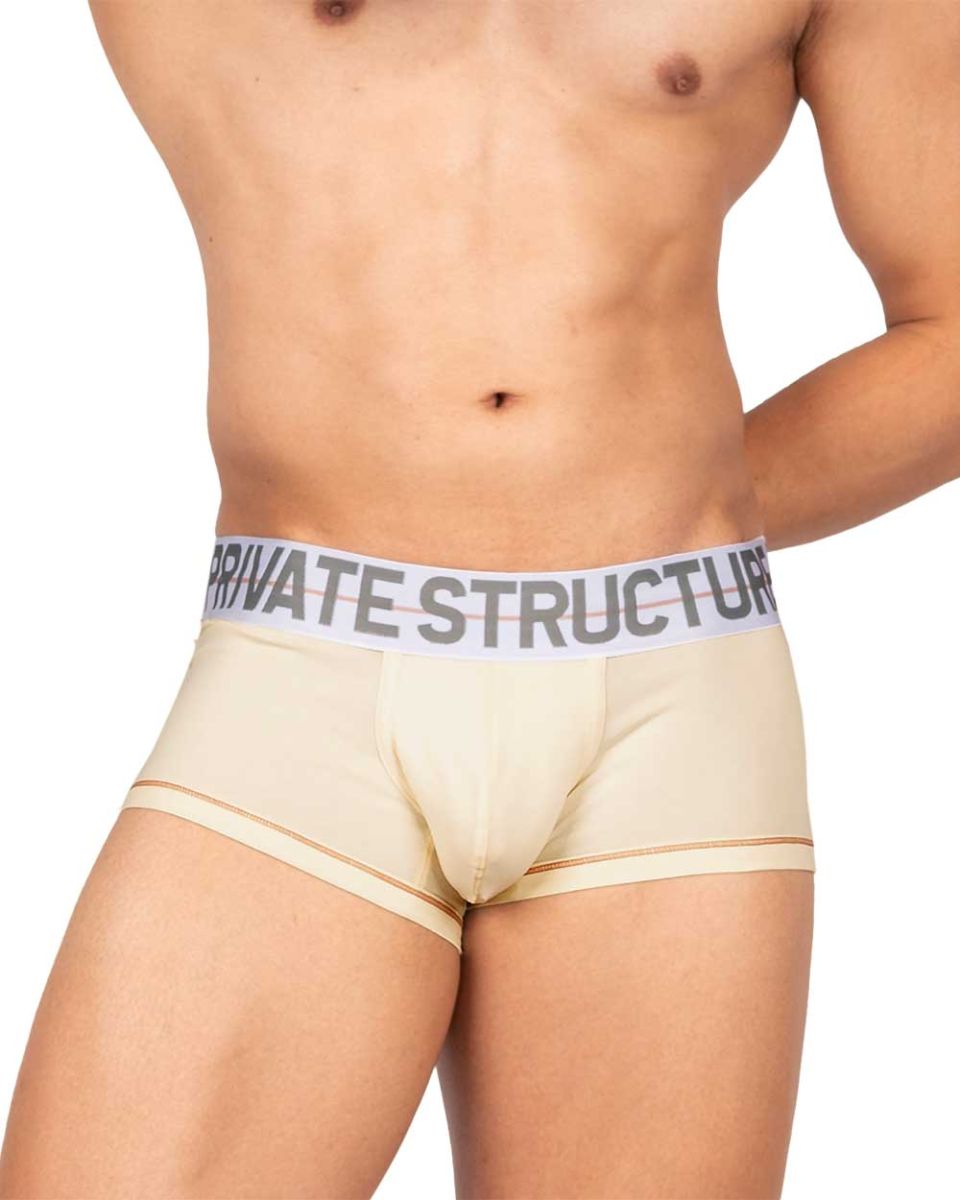 Private Structure Men's Underwear MOUX4103 Mo Lite Mid Waist Trunk Color Cream