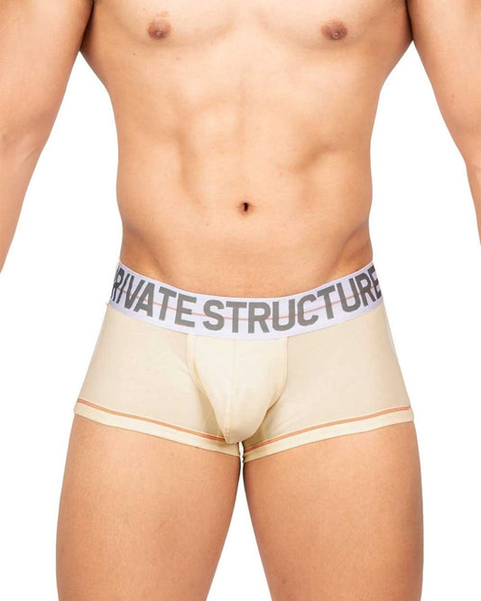 Private Structure Men's Underwear MOUX4103 Mo Lite Mid Waist Trunk Color Cream