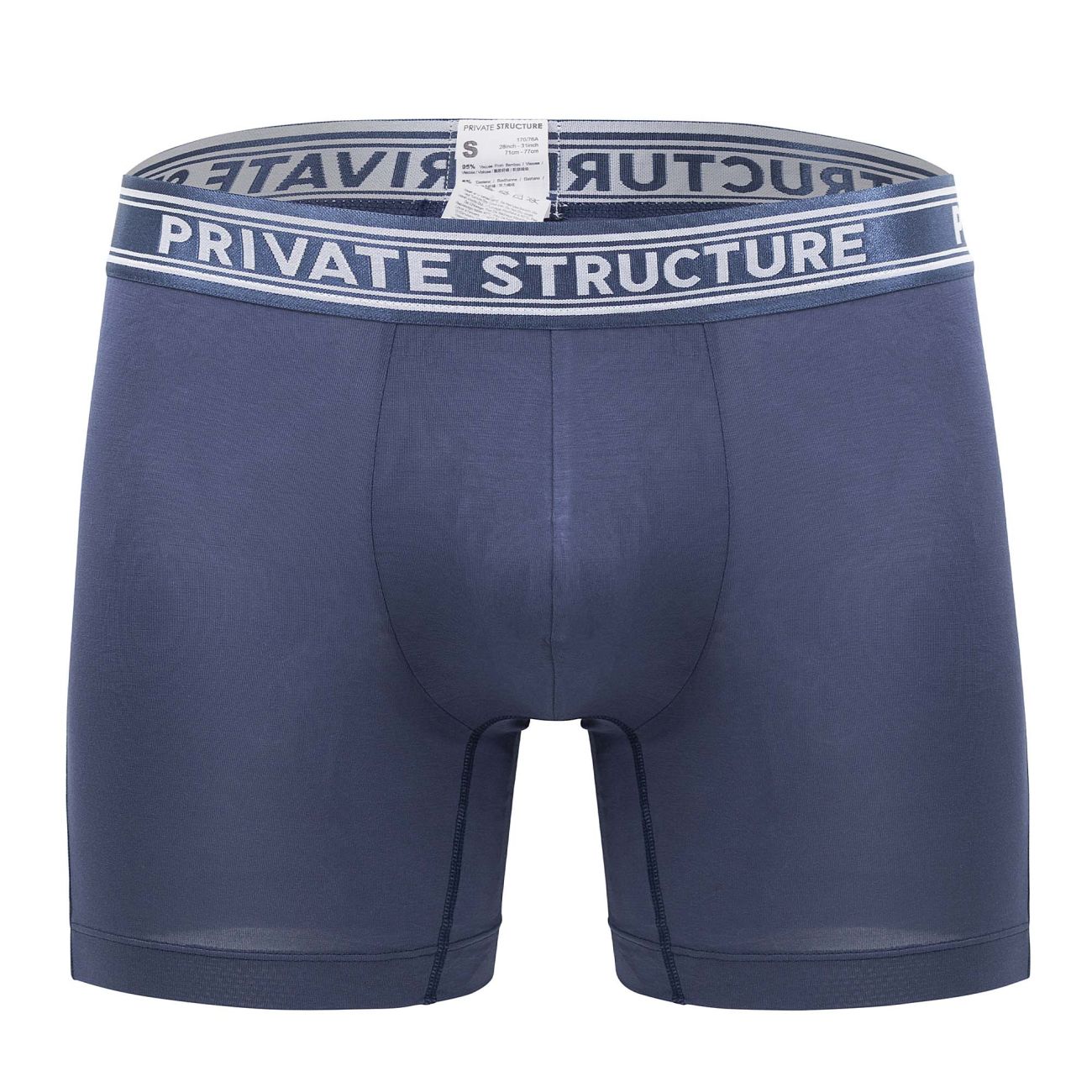 Private Structure Men's Underwear PBUT4380 Bamboo Mid Waist Boxer Briefs Color Citadel Blue