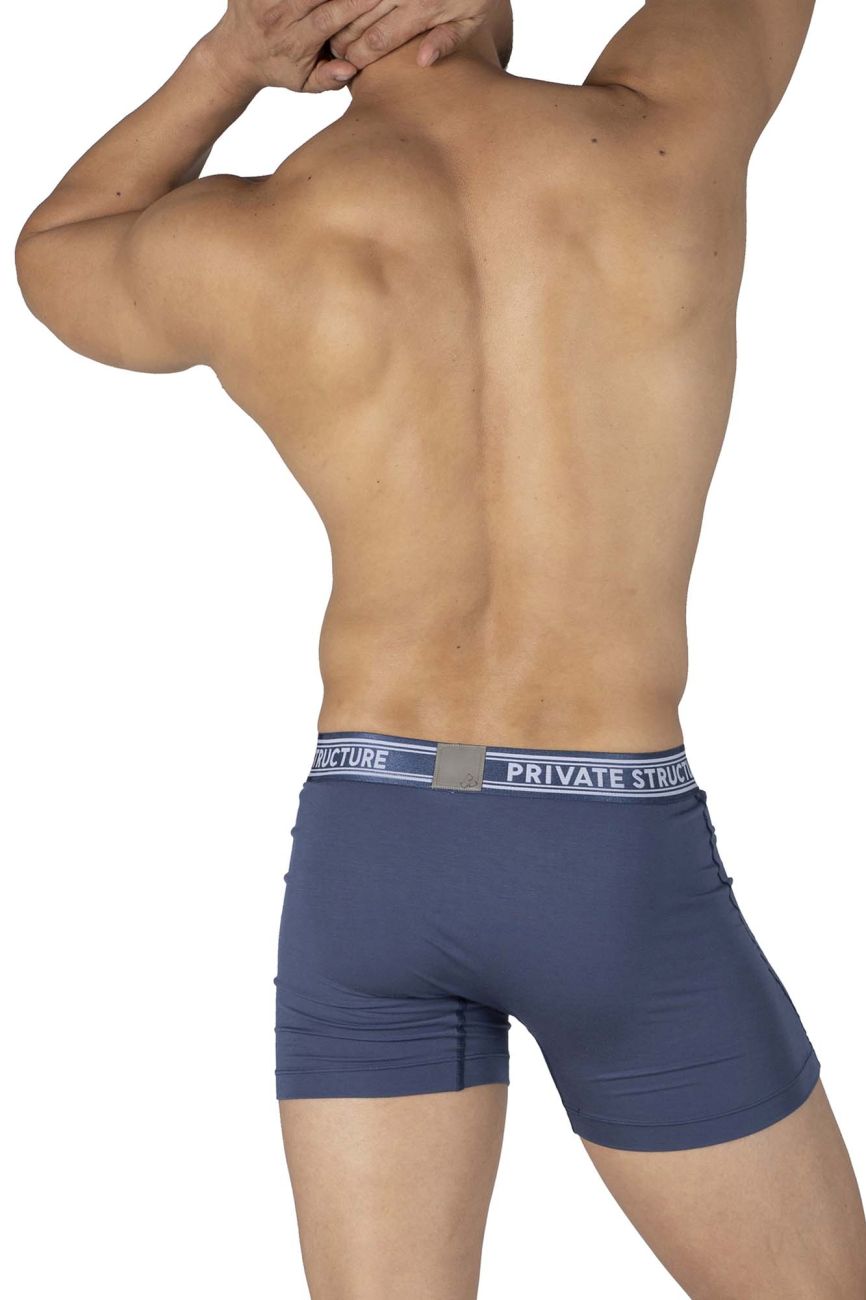 Private Structure Men's Underwear PBUT4380 Bamboo Mid Waist Boxer Briefs Color Citadel Blue
