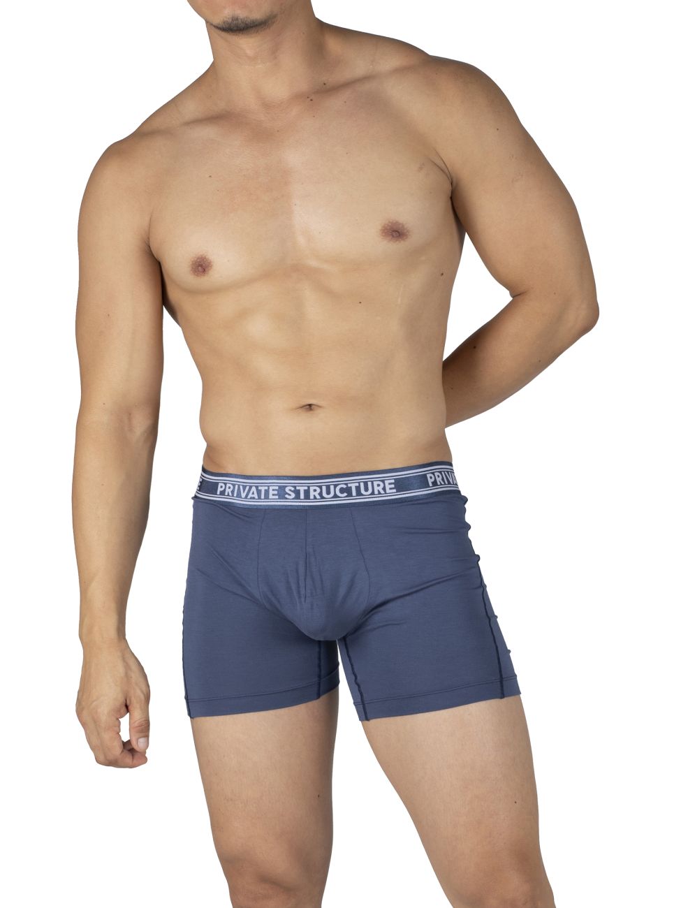 Private Structure Men's Underwear PBUT4380 Bamboo Mid Waist Boxer Briefs Color Citadel Blue