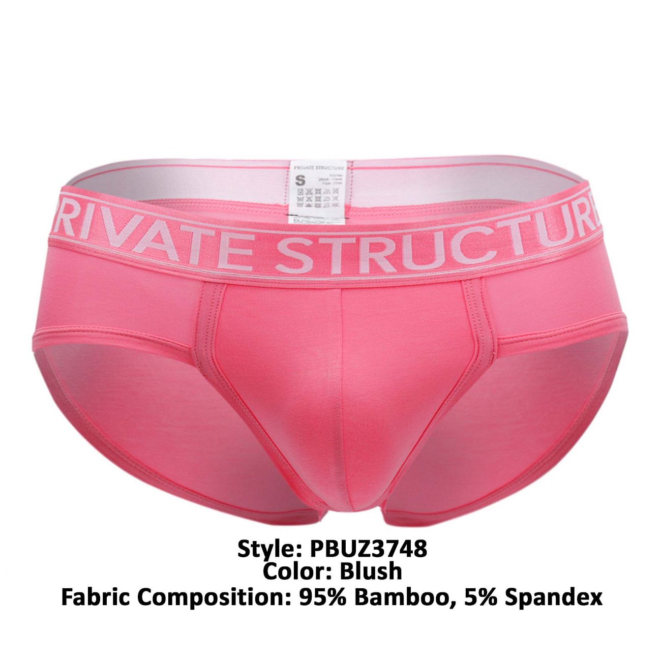 Private Structure Men's Underwear PBUZ3748 Platinum Bamboo Contour Briefs Color Blush